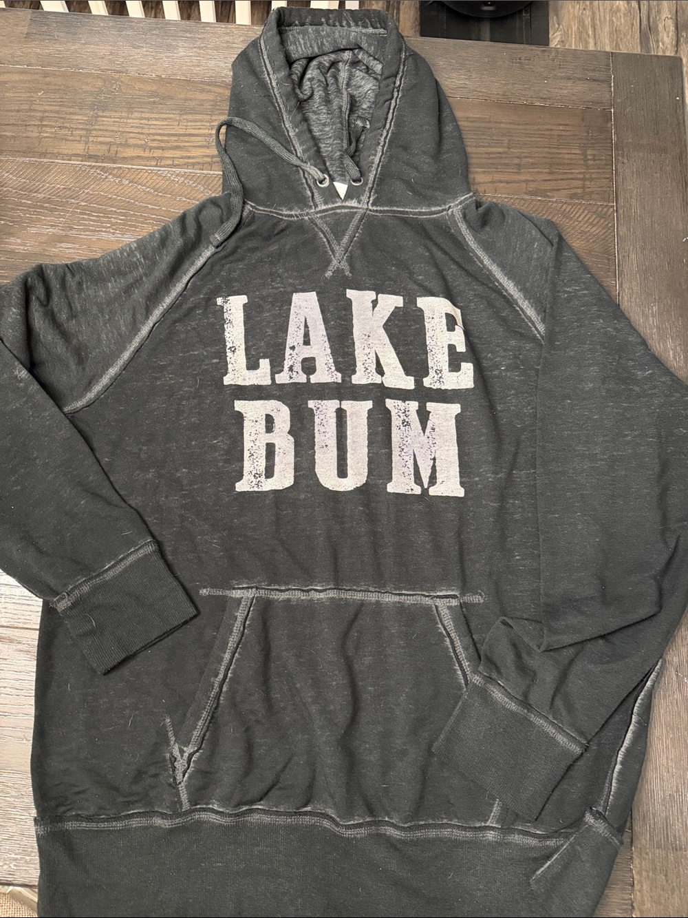 Lake Bum Black Graphic Hoodie